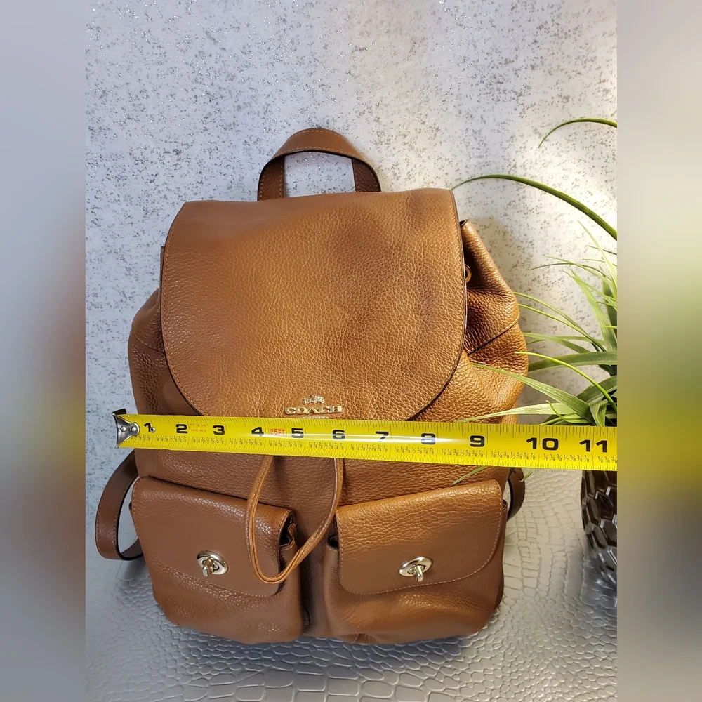 Coach Billie Backpack In Pebble Leather Tan Color - Picture 6 of 16